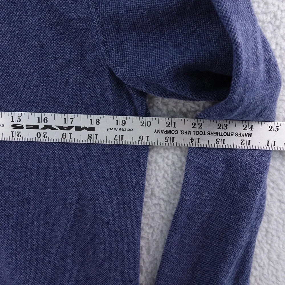 Banana Republic Men's L Blue Cashmere Blend 1/4 Zip Pullover Sweater Preppy‎